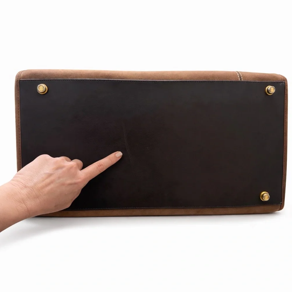 DVF Diane Von Furstenberg Garment Weekender CarryOn Leather Travel Bag w Gold HW - Picture 15 of 15